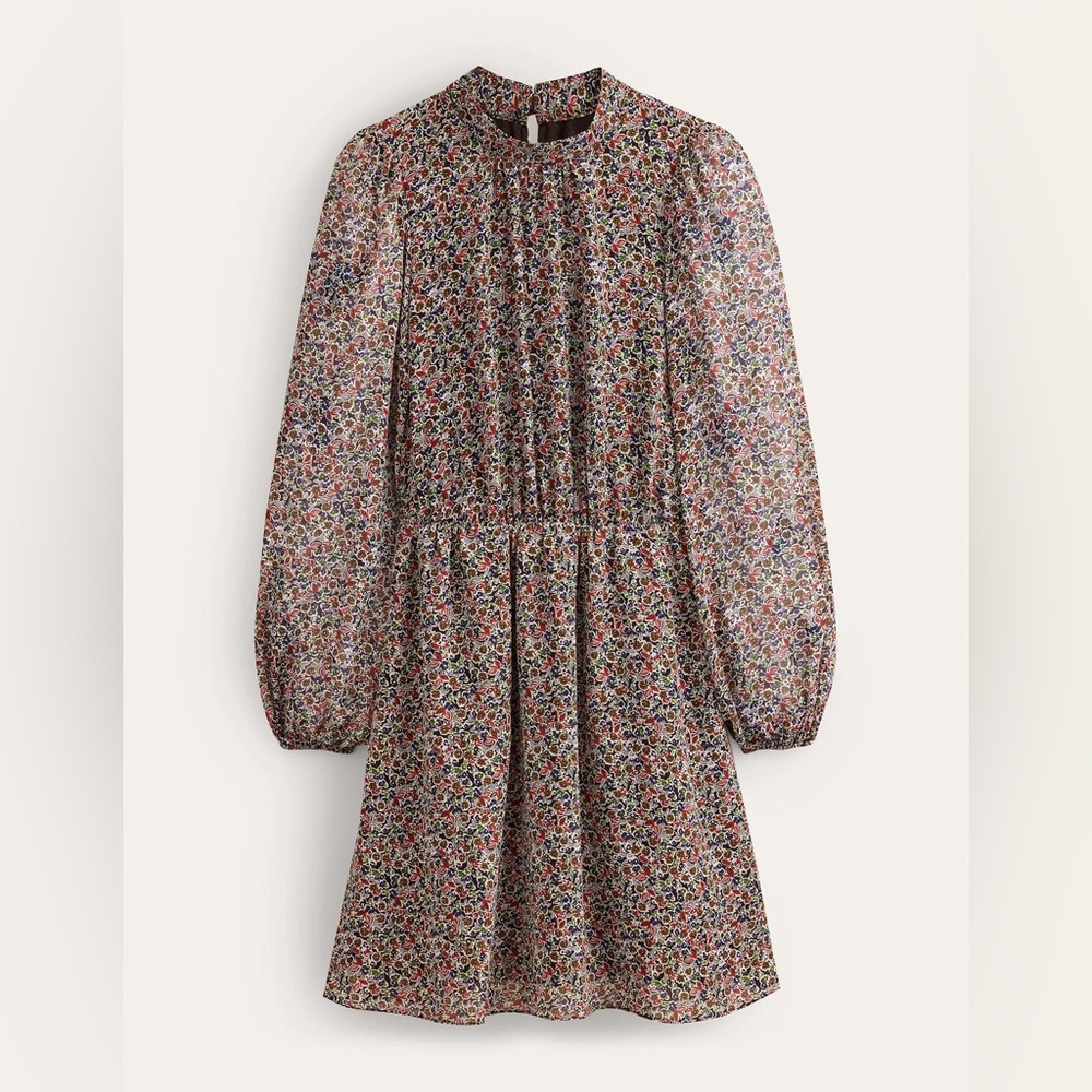 Boden High Neck Flippy Mini Dress